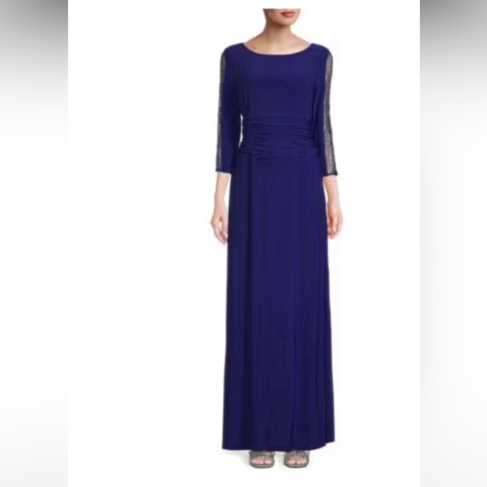 Elegant Blue Long Sleeve Dress